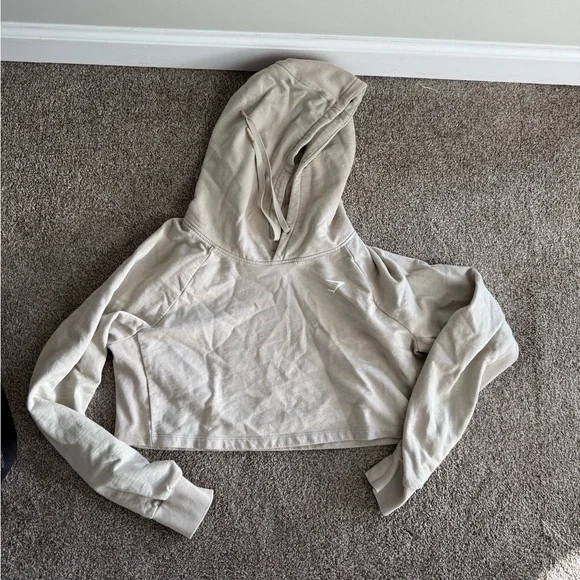 Women's Tan Cropped Hoodie - Picture 2 of 3